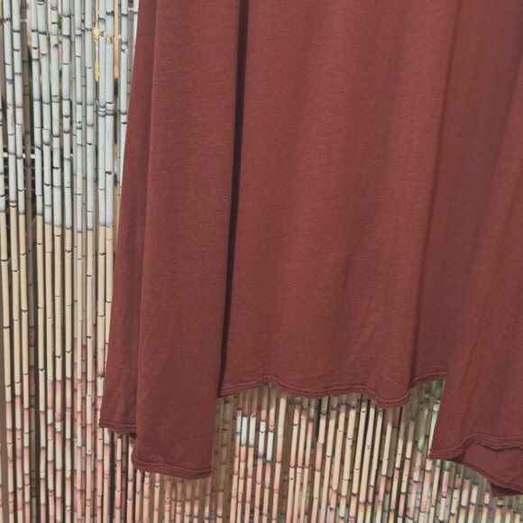 PERUVIAN CONNECTION Seabreeze Asymmetric Hem Pima & Modal Tank, Burnt Sienna, L - Picture 11 of 16